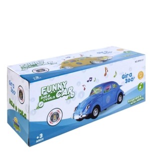 CARRO Á PILHA BATE VOLTA SOM LUZ 22CM FUSCA