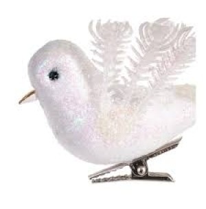 ENFEITE PASSÁRO 7CM 2UN GLITTER