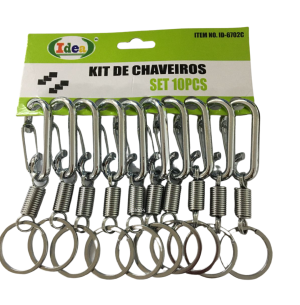 CHAVEIRO DE METAL GANCHO 7CM 10UN
