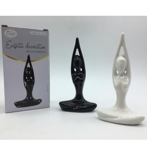 ADORNO PORCELANA YOGA 7X15X4CM