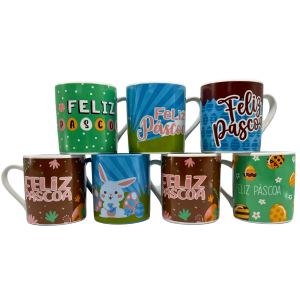 CANECA PORCELANA 300ML PÁSCOA FAIXA