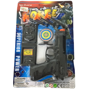 PISTOLA ATIRA DARDO KIT POLICIAL 5PÇS