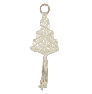 ENFEITE ÁRVORE MACRAMÊ FRANJA 13X39CM