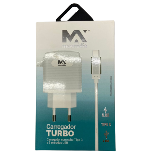 CARREGADOR USB-C 4.8A 3U