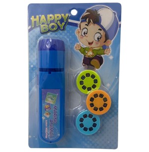 LANTERNA INFANTIL COM  PROJETOR 3 LENTES 14CM