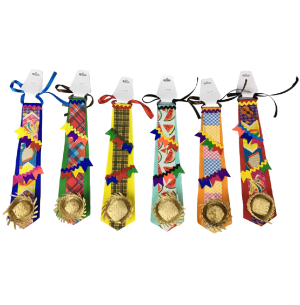 FESTA JUNINA GRAVATA INF.CHAPÉU PALHA 6CM