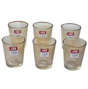 COPO VIDRO 250ML 6PÇS ÂMBAR