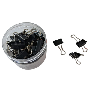 PRENDEDOR PAPEL METAL 40UN 19MM PRETO