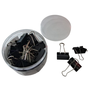 PRENDEDOR PAPEL METAL 24UN 32MM PRETO