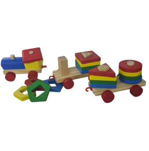 PEDAGÓCIGO TRENZINHO MADEIRA 38CM 20PÇS