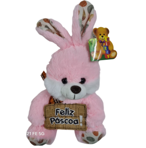 PELÚCIA COELHO SENTADO 20CM FELIZ PÁSCOA