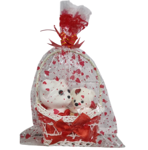 CESTA C/ 2 URSO 19CM