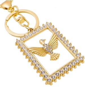 CHAVEIRO METAL ESPÍRITO SANTO STRASS