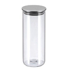 POTE VIDRO 30CM RED.TAMPA INOX FINO