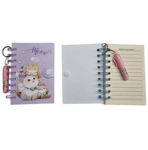 BLOCO ANOT.ESPIRAL 9X13CM 80FLS.CANETA MEOW