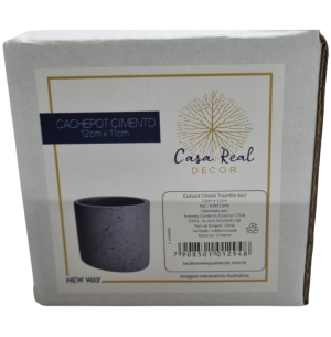 CACHEPOT CIMENTO TRAVERTINO 11X12CM AZUL