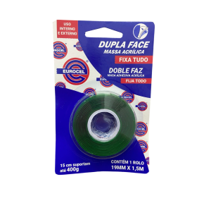 FITA DUPLA FACE TRANSP.19MMX1,5M FIXA TUDO