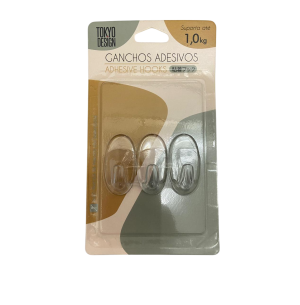 GANCHO ADESIVO PLÁST.3UN