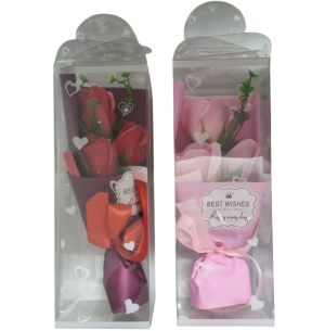 FLOR BOTÃO ROSA 22CM C/3UN CX