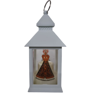 LAMPIÃO VIDRO LED 14CM VELA N.S.APARECIDA