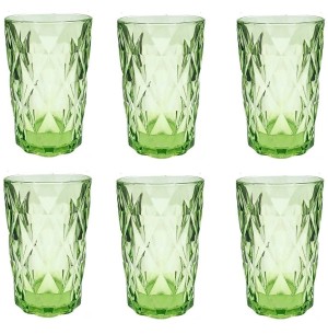 COPO VIDRO 350ML DIAMOND 6UN ESMERALDA