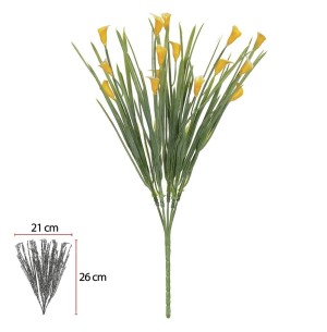 FLOR BUQUÊ COPO LEITE X5 33CM AMARELO