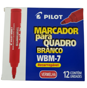 MARCADOR QUADRO BR RECAR.WBM-7 C/12UN VERMELHO
