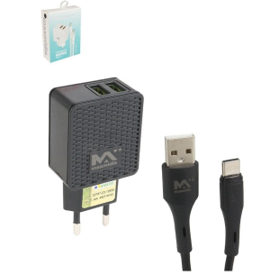 CARREGADOR 2 USB /TIPO-C 3.6A 90CM