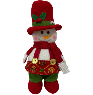 BONECO DE NEVE/PAPAI NOEL PAETÊ LUZ 30CM