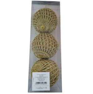 BOLA CX 10CM 3UN DEC.DR GLITTER