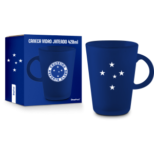 CANECA VIDRO JATEADA 420ML CRUZEIRO