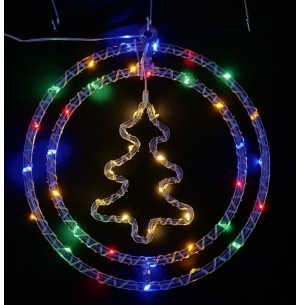 PISCA CIRCÚLO ÁRVORE 42LEDS 32CM COR BIVOLT