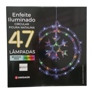 PISCA CIRCÚLO FLOCO DE NEVE 47LEDS 32CM COR BIVOLT