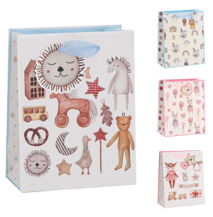 SACOLA PRES.18X23CM GLITTER BEBE