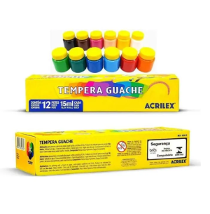 TINTA GUACHE 15ML C/12 SORTIDA