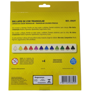 LÁPIS COR TRIANG.BIG 12 CORES C/APONTADOR