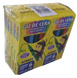 GIZ DE CERA 6 CORES C/12CX