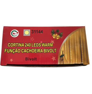 CORTINA 240 LEDS WARM F. CACHOEIRA FIO DE FADA