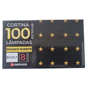  PISCA CORTINA 100 LEDS FT 8F 2.7M AM ESTRELA BIVOLT 