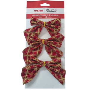  ENFEITE LAÇO 10CM 3UN VM LINHAS DR GLITTER