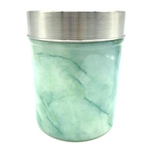 POTE VIDRO 12CM MARMORIZADO