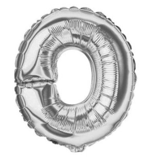 FESTA BALÃO PRATA 40CM LETRA O 2UN