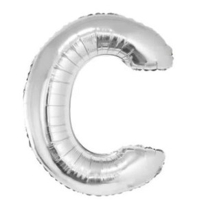 FESTA BALÃO PRATA 40CM LETRA C 2UN