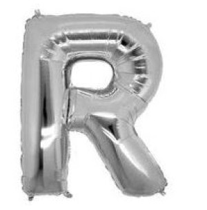 FESTA BALÃO PRATA 40CM LETRA R 2UN