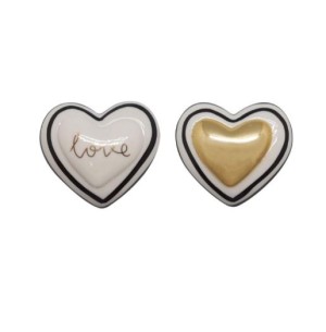 PORTA JOIA PORCELANA 6X6CM CORAÇÃO