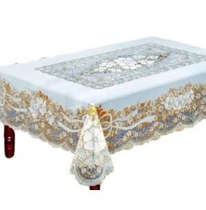 TOALHA MESA PVC 137X182CM DOURADA